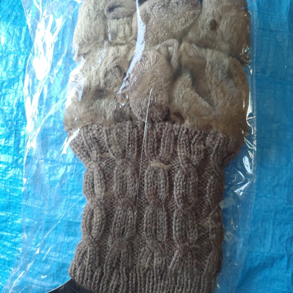 Grey Faux Fur Boot Toppers